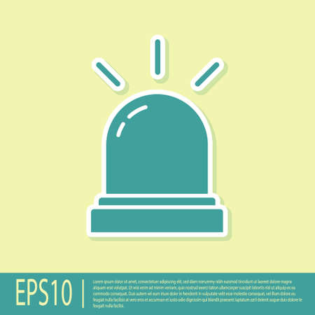 Green Motion sensor icon isolated on yellow background. Vector.のイラスト素材