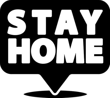 Black Stay home icon isolated on white background. Corona virus 2019-nCoV. Vector..のイラスト素材