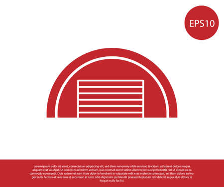 Red Garage icon isolated on white background. Vector.のイラスト素材