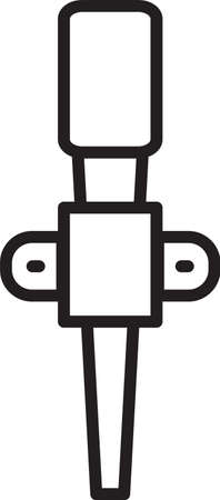 Black line Torch flame icon isolated on white background. Symbol fire hot, flame power, flaming and heat. Vector.のイラスト素材