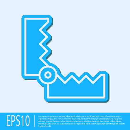 Blue line Trap hunting icon isolated on grey background. Vector.のイラスト素材