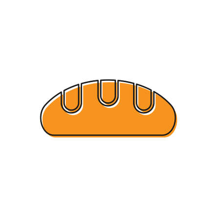 Orange Bread loaf icon isolated on white background. Vector.のイラスト素材