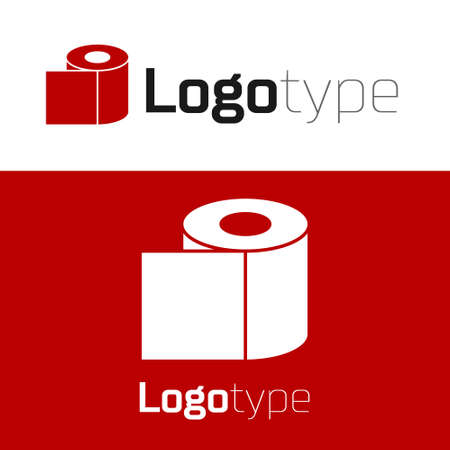 Red Toilet paper roll icon isolated on white background.のイラスト素材