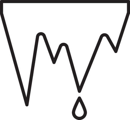 Black line Icicle icon isolated on white background. Stalactite, ice spikes. Winter weather, snow crystals.  Vector Illustration.のイラスト素材