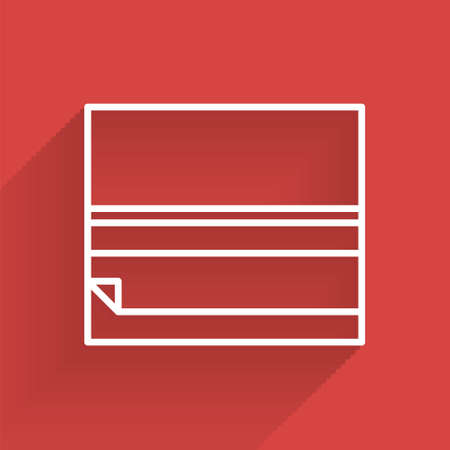 White line Rolling paper icon isolated with long shadow. Vector Illustration.のイラスト素材