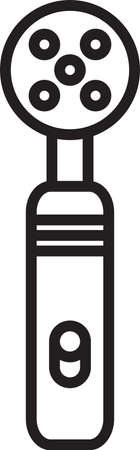 Black line Electric toothbrush icon isolated on white background. Medical instrument. Vector Illustration.のイラスト素材