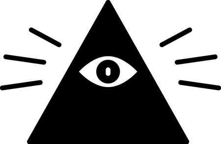 Black Masons symbol All-seeing eye of God icon isolated on white background. The eye of Providence in the triangle. Vector Illustrationのイラスト素材