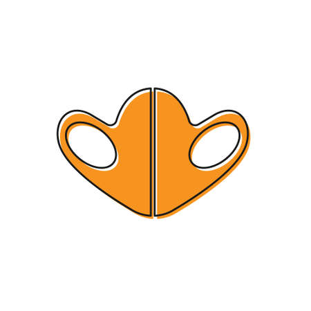 Orange Medical protective mask icon isolated on white background. Vector.のイラスト素材