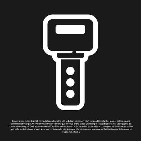 Black House key icon isolated on black background. Vectorのイラスト素材