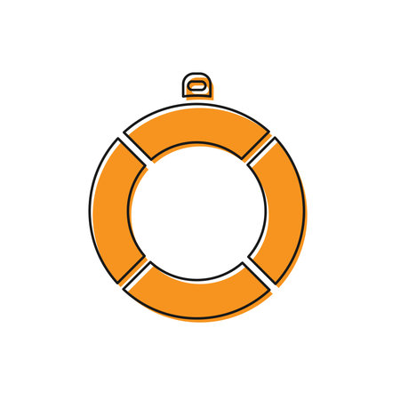 Orange Lifebuoy icon isolated on white background. Lifebelt symbol. Vector