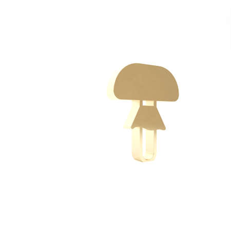 Gold Mushroom icon isolated on white background. 3d illustration 3D renderの写真素材