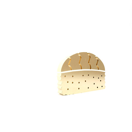 Gold Sushi icon isolated on white background. Traditional Japanese food. 3d illustration 3D render
