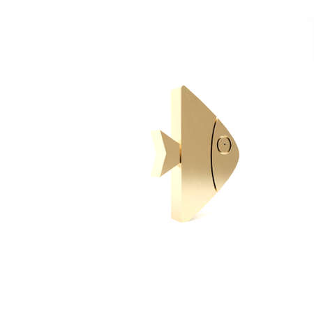Gold Fish icon isolated on white background. 3d illustration 3D renderの写真素材