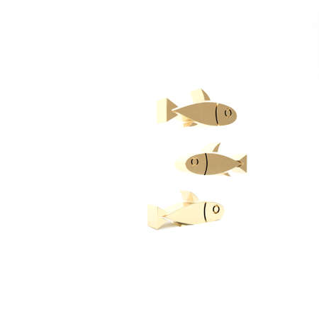 Gold Fishes icon isolated on white background. 3d illustration 3D renderの写真素材