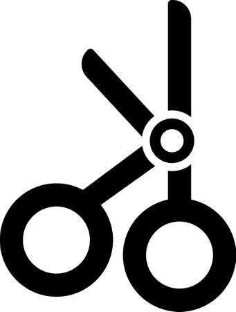 Black Medical scissors icon isolated on white background. Vector Illustration.のイラスト素材