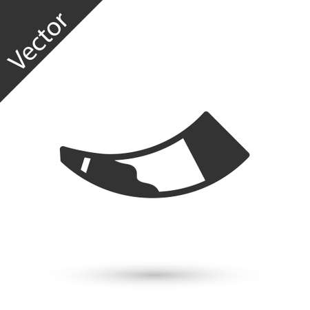 Grey Hunting horn icon isolated on white background. Vector.のイラスト素材