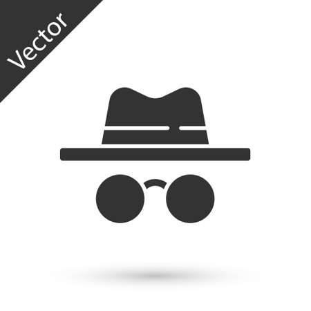 Gray Incognito mode icon isolated on white background. Vector.のイラスト素材