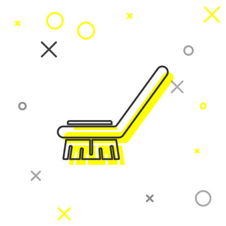 Grey line Brush for cleaning icon isolated on white background. Cleaning service concept. Vector Illustrationのイラスト素材