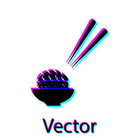 Black Sushi icon isolated on white background. Traditional Japanese food. Vector.のイラスト素材