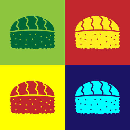 Pop art Sushi icon isolated on color background. Traditional Japanese food. Vector.のイラスト素材