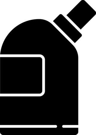 Black Plastic bottles for laundry detergent, bleach, dishwashing liquid or another cleaning agent icon isolated on white background. Vector Illustrationのイラスト素材
