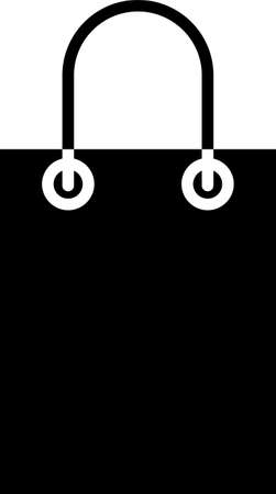 Black Paper shopping bag icon isolated on white background. Package sign. Vector Illustrationのイラスト素材