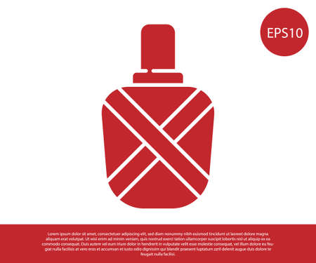 Red Canteen water bottle icon isolated on white background. Tourist flask icon. Jar of water use in the campaign. Vector Illustrationのイラスト素材