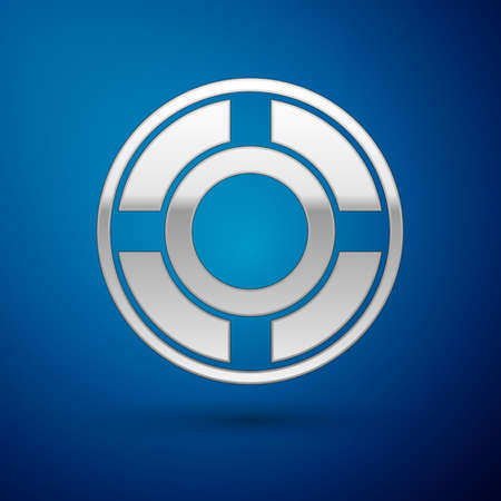 Silver Ashtray icon isolated on blue background. Vector Illustrationのイラスト素材