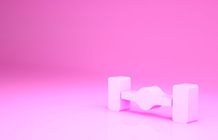 Pink Chassis car icon isolated on pink background. Minimalism concept. 3d illustration 3D renderの写真素材