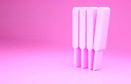 Pink Aroma sticks, incense, aromas icon isolated on pink background. Minimalism concept. 3d illustration 3D renderの写真素材