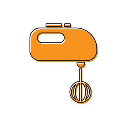 Orange Electric mixer icon isolated on white background. Kitchen blender. Vector Illustrationのイラスト素材