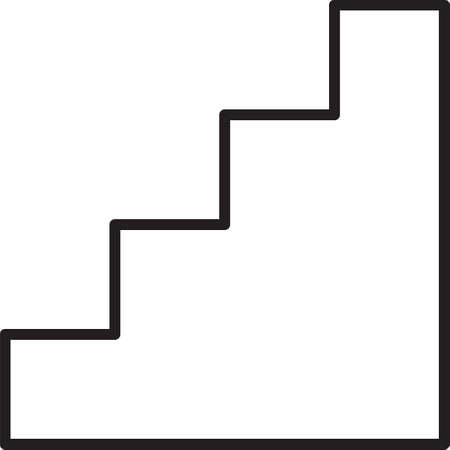 Black line Staircase icon isolated on white background. Vectorのイラスト素材