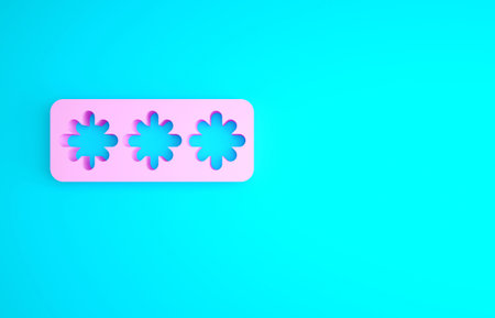 Pink Password protection and safety access icon isolated on blue background. Security, safety,...
