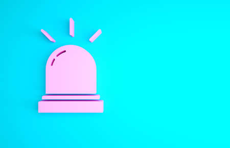 Pink Motion sensor icon isolated on blue background. Minimalism concept. 3d illustration 3D renderの写真素材