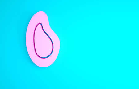 Pink Mussel icon isolated on blue background. Fresh delicious seafood. Minimalism concept. 3d illustration 3D renderの写真素材