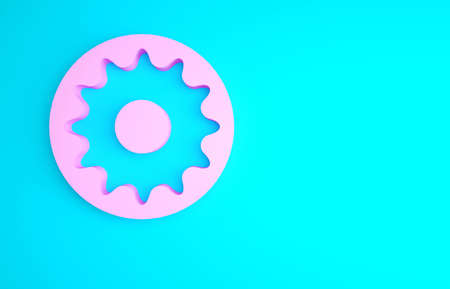 Pink Chakra icon isolated on blue background. Minimalism concept. 3d illustration 3D renderの写真素材