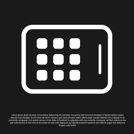Black Graphic tablet icon isolated on black background. Vectorのイラスト素材
