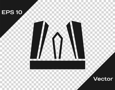 Black Gate of Europe icon isolated on transparent background. The Puerta de Europa towers. Madrid city, Spain. Vectorのイラスト素材