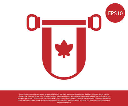 Red Pennant flag of Canada icon isolated on white background. North America country flag. Vectorのイラスト素材