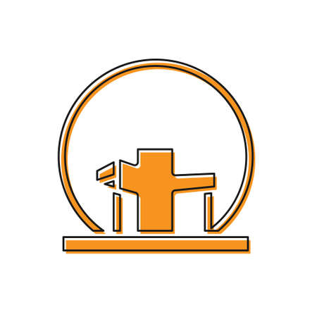 Orange Montreal Biosphere icon isolated on white background. Vectorのイラスト素材