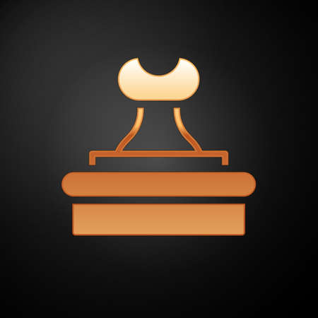 Gold Stamp icon isolated on black background. Vectorのイラスト素材