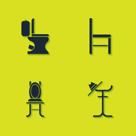 Set Toilet bowl, Coat stand, Chair and icon. Vectorのイラスト素材