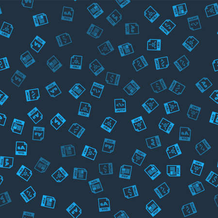 Set PDF file document, OBJ, HTML and OTF on seamless pattern. Vectorのイラスト素材