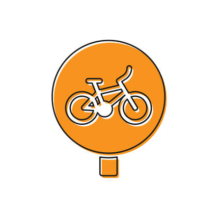 Orange Bicycle icon isolated on white background. Bike race. Extreme sport. Sport equipment. Vectorのイラスト素材