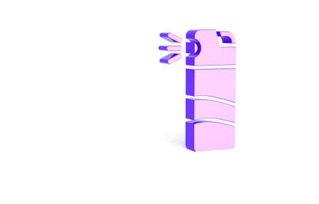 Purple Pepper spray icon isolated on white background. OC gas. Capsicum self defense aerosol. Minimalism concept. 3d illustration 3D renderの写真素材