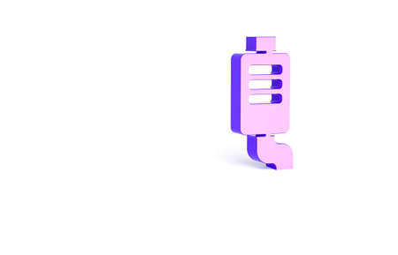 Purple Car muffler icon isolated on white background. Exhaust pipe. Minimalism concept. 3d illustration 3D renderの写真素材