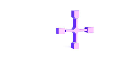 Purple Wheel wrench icon isolated on white background. Wheel brace. Minimalism concept. 3d illustration 3D renderの写真素材