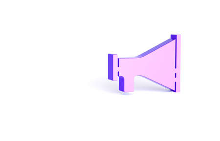 Purple Megaphone icon isolated on white background. Speaker sign. Minimalism concept. 3d illustration 3D renderの写真素材