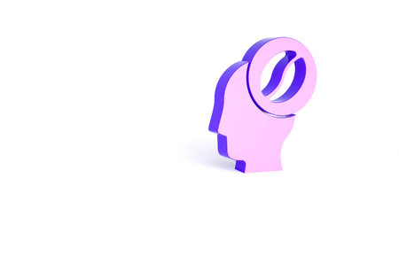 Purple Barista icon isolated on white background. Minimalism concept. 3d illustration 3D renderの写真素材