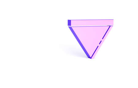 Purple Coffee paper filter icon isolated on white background. Minimalism concept. 3d illustration 3D renderの写真素材